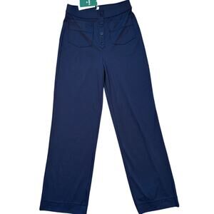 Halara Pants Size Tall M Navy High Waisted Multiple Pockets Straight Leg Stretch